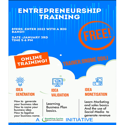 BCAF 2022 Entrepreneurship training (Online.)